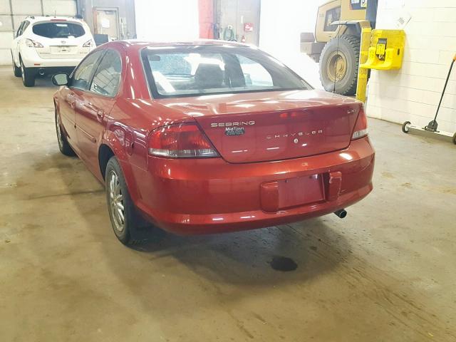 1C3EL56R22N208438 - 2002 CHRYSLER SEBRING LX RED photo 3