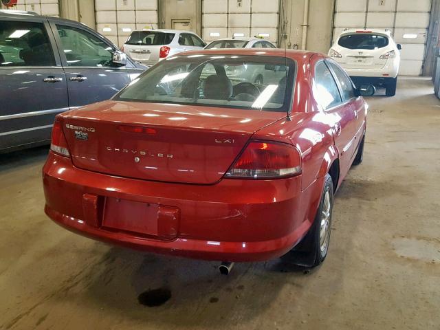 1C3EL56R22N208438 - 2002 CHRYSLER SEBRING LX RED photo 4