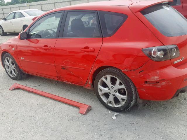 JM1BK343481791180 - 2008 MAZDA 3 HATCHBAC RED photo 9