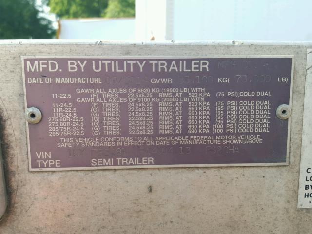 1UYFS2481FA400413 - 2015 TRAIL KING FLATBED GRAY photo 10