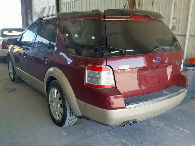 1FMDK08W58GA26273 - 2008 FORD TAURUS X E BURGUNDY photo 3