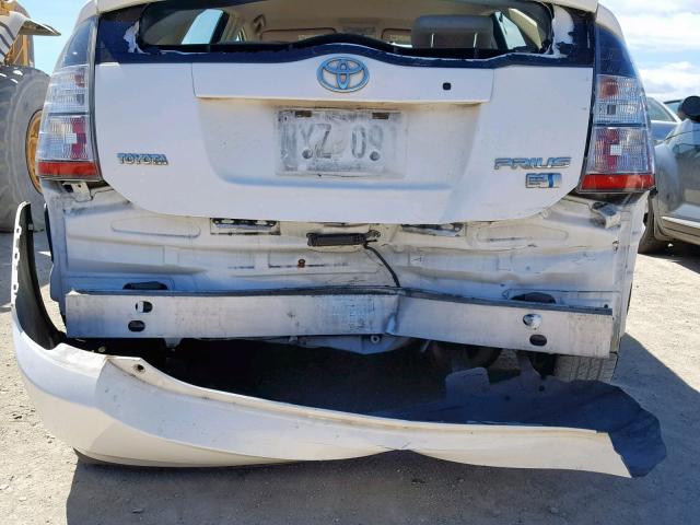 JTDKB20U053108609 - 2005 TOYOTA PRIUS WHITE photo 9