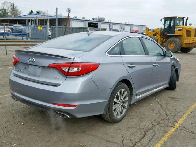 5NPE34AF6FH136247 - 2015 HYUNDAI SONATA SPO SILVER photo 4