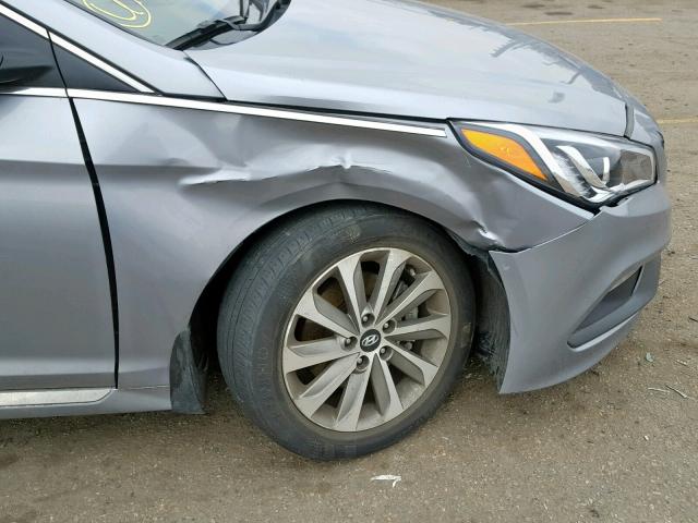 5NPE34AF6FH136247 - 2015 HYUNDAI SONATA SPO SILVER photo 9