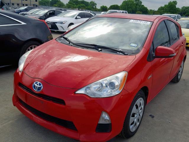 JTDKDTB3XC1519917 - 2012 TOYOTA PRIUS C RED photo 2