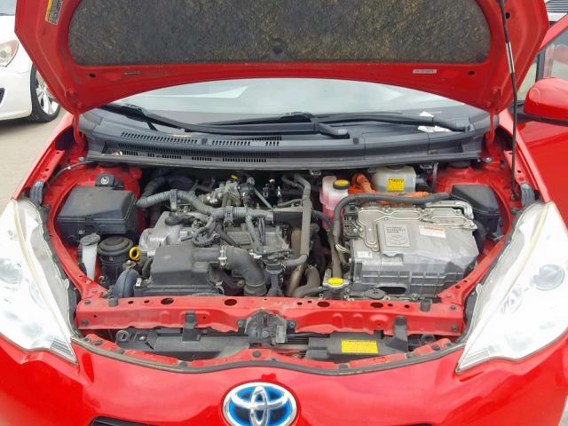 JTDKDTB3XC1519917 - 2012 TOYOTA PRIUS C RED photo 7