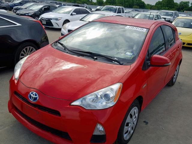 JTDKDTB3XC1519917 - 2012 TOYOTA PRIUS C RED photo 9