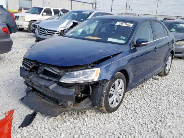 3VWLL7AJ0DM359272 - 2013 VOLKSWAGEN JETTA TDI BLUE photo 2