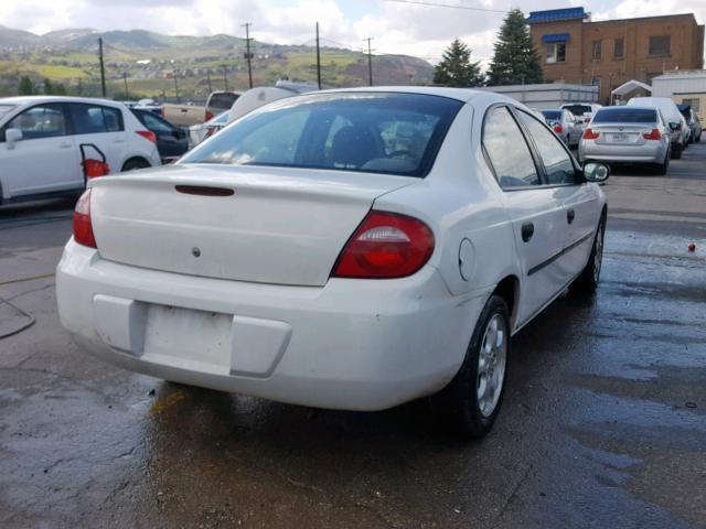 1B3ES26C33D196639 - 2003 DODGE NEON SE WHITE photo 4