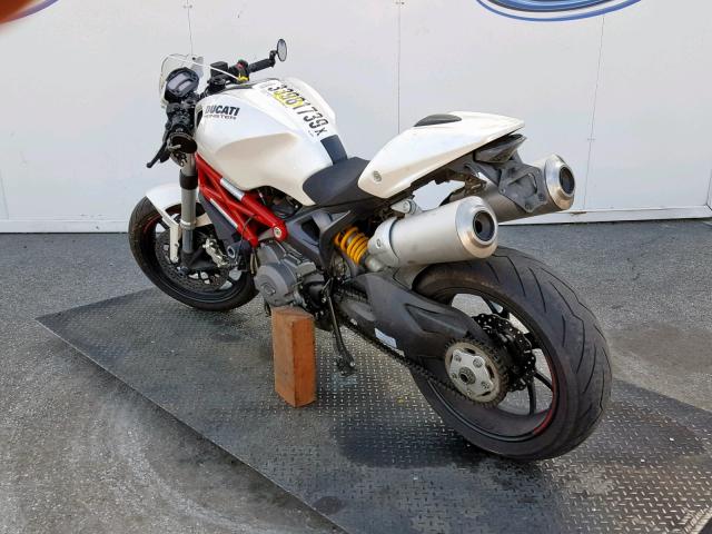 ZDM1RANN6DB067804 - 2013 DUCATI MONSTER 79 WHITE photo 3