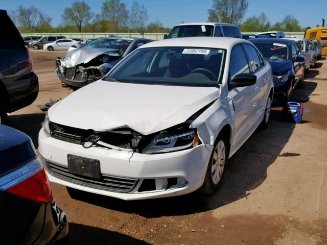 3VW2K7AJ5CM469439 - 2012 VOLKSWAGEN JETTA BASE WHITE photo 2