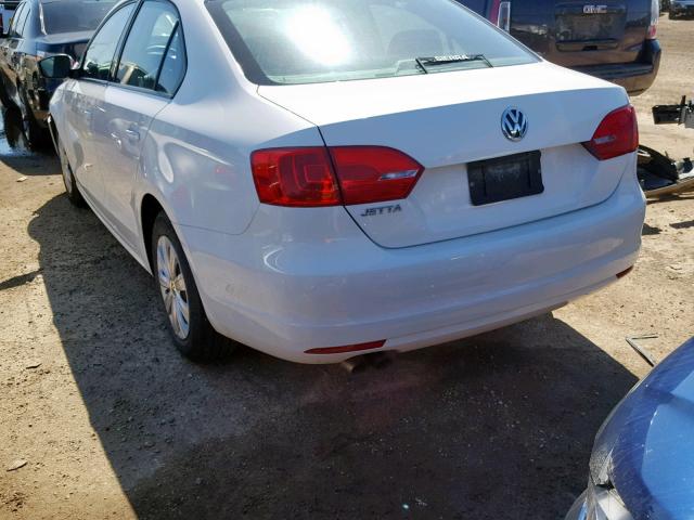3VW2K7AJ5CM469439 - 2012 VOLKSWAGEN JETTA BASE WHITE photo 3