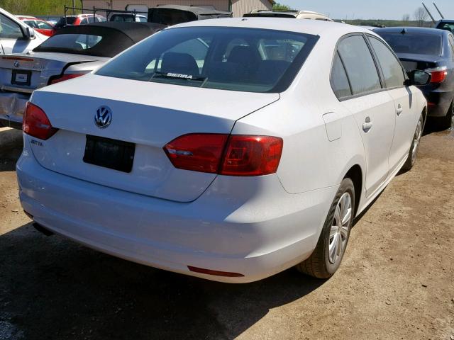 3VW2K7AJ5CM469439 - 2012 VOLKSWAGEN JETTA BASE WHITE photo 4