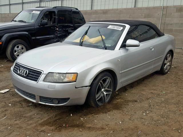 WAUAT48H03K011986 - 2003 AUDI A4 3.0 CAB SILVER photo 2