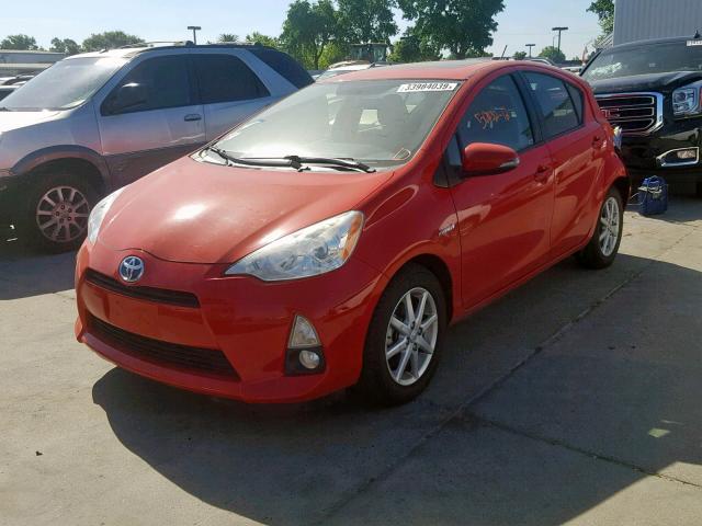 JTDKDTB3XC1018185 - 2012 TOYOTA PRIUS C RED photo 2