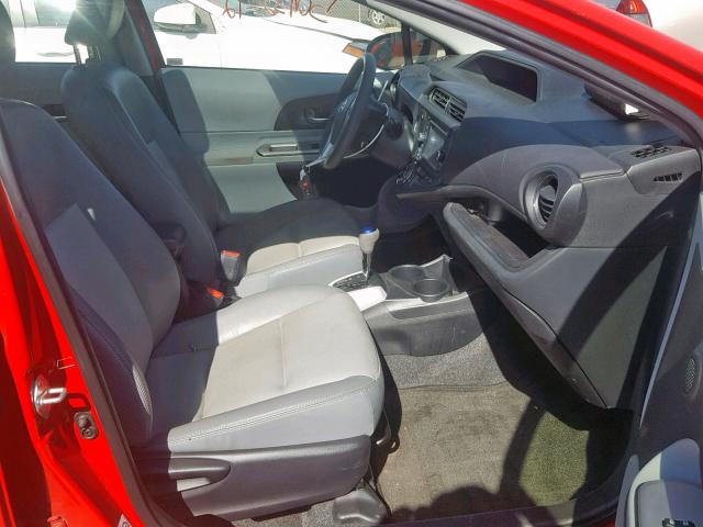 JTDKDTB3XC1018185 - 2012 TOYOTA PRIUS C RED photo 5