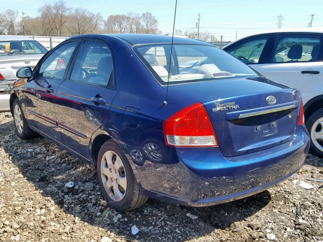 KNAFE121785543140 - 2008 KIA SPECTRA EX BLUE photo 3