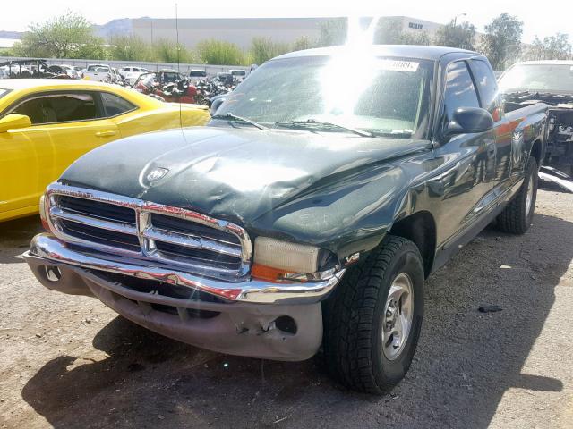 1B7GL23Y6VS173472 - 1997 DODGE DAKOTA GREEN photo 2