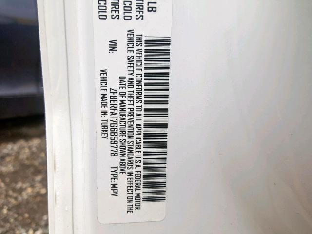 ZFBERFAT7G6B59778 - 2016 RAM PROMASTER 白色 照片 10