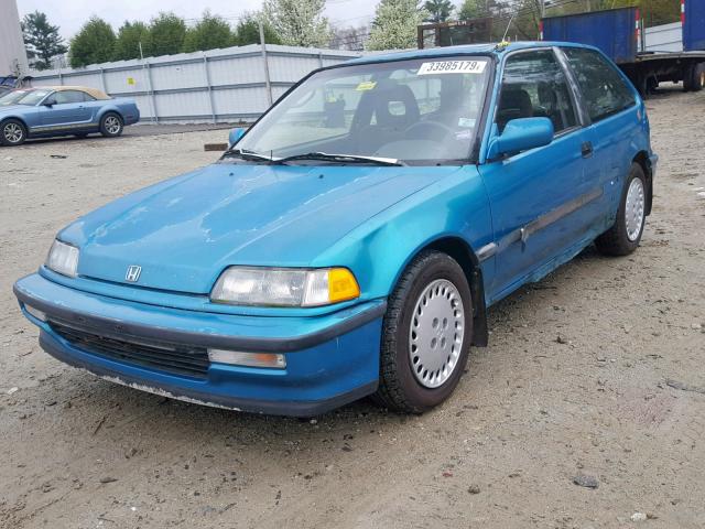 2HGED736XMH528098 - 1991 HONDA CIVIC SI TEAL photo 2