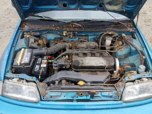 2HGED736XMH528098 - 1991 HONDA CIVIC SI TEAL photo 7