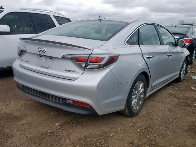 KMHE24L14GA022059 - 2016 HYUNDAI SONATA HYB SILVER photo 4