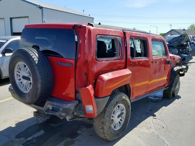 5GTDN136068100899 - 2006 HUMMER H3 RED photo 4