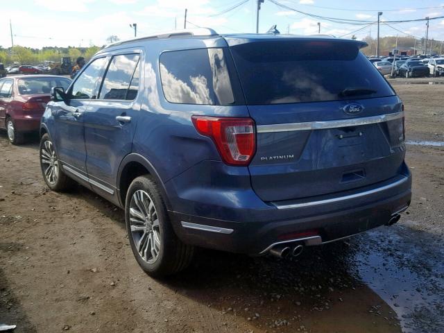 1FM5K8HT1JGB37126 - 2018 FORD EXPLORER P BLUE photo 3