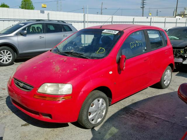 KL1TD66677B722961 - 2007 CHEVROLET AVEO BASE Қызыл фото 2