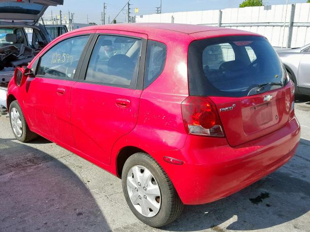 KL1TD66677B722961 - 2007 CHEVROLET AVEO BASE Қызыл фото 3