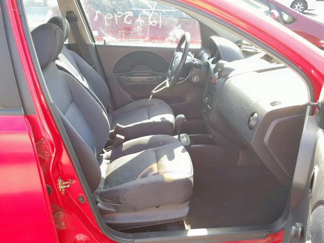 KL1TD66677B722961 - 2007 CHEVROLET AVEO BASE Қызыл фото 5