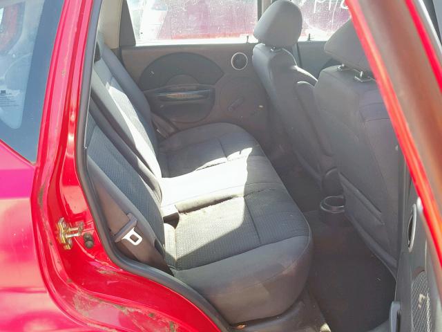 KL1TD66677B722961 - 2007 CHEVROLET AVEO BASE Қызыл фото 6