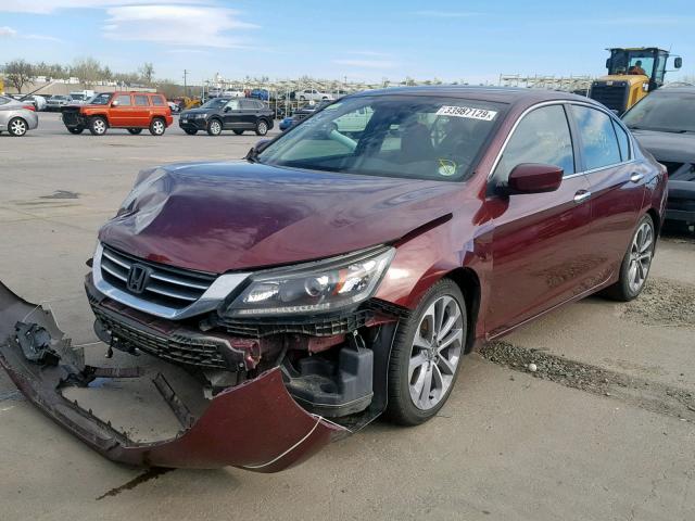 1HGCR2F51EA272920 - 2014 HONDA ACCORD SPO MAROON photo 2