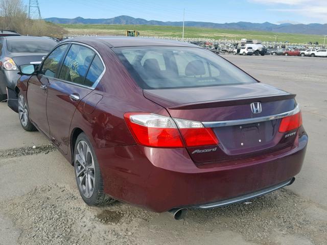 1HGCR2F51EA272920 - 2014 HONDA ACCORD SPO MAROON photo 3