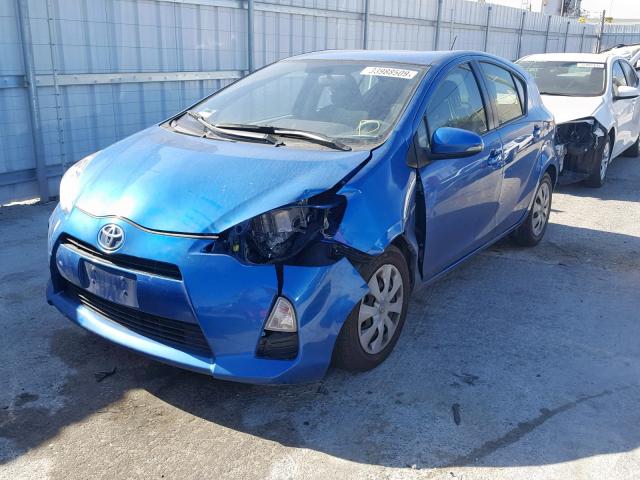 JTDKDTB39E1568383 - 2014 TOYOTA PRIUS C BLUE photo 2