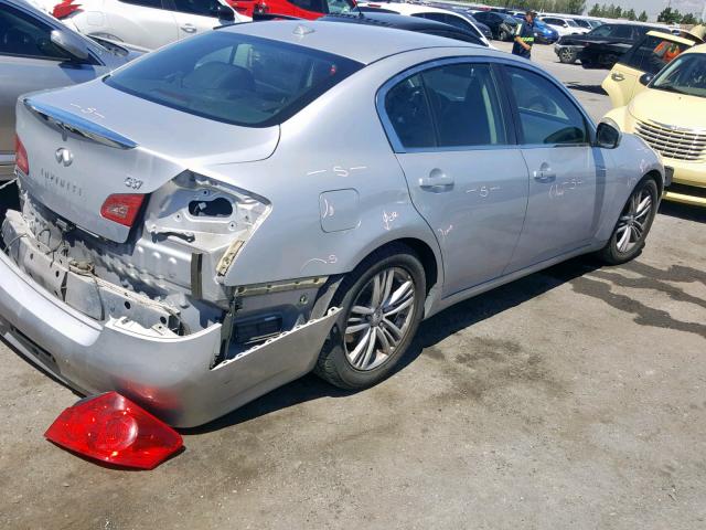 JN1CV6AP4DM720254 - 2013 INFINITI G37 BASE SILVER photo 4