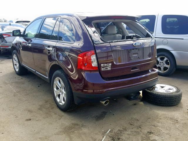 2FMDK3JC9BBA30519 - 2011 FORD EDGE SEL PURPLE photo 3