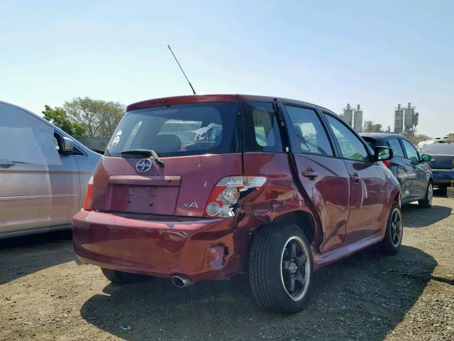 JTKKT624460155641 - 2006 TOYOTA SCION XA MAROON photo 4