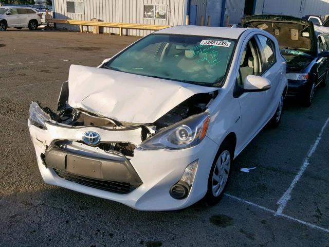 JTDKDTB36F1582856 - 2015 TOYOTA PRIUS C WHITE photo 2