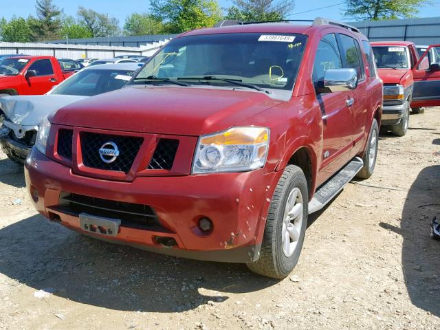 5N1AA08C89N601751 - 2009 NISSAN ARMADA SE RED photo 2