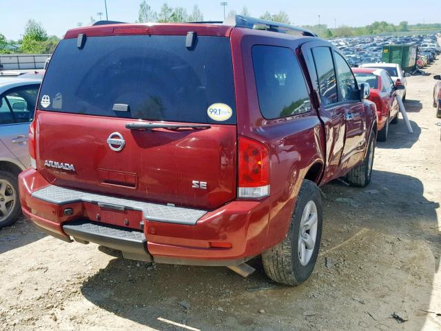 5N1AA08C89N601751 - 2009 NISSAN ARMADA SE RED photo 4