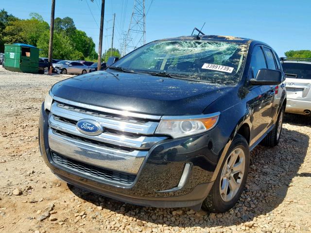 2FMDK3JC9BBA65206 - 2011 FORD EDGE SEL BLACK photo 2