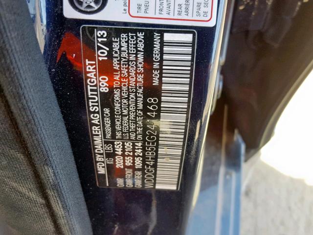 WDDGF4HB5EG241468 - 2014 MERCEDES-BENZ C250 BLUE photo 10