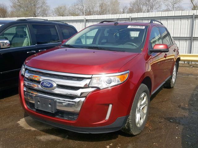 2FMDK4JC4DBC89184 - 2013 FORD EDGE SEL RED photo 2