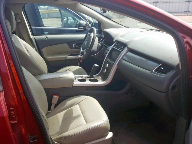 2FMDK4JC4DBC89184 - 2013 FORD EDGE SEL RED photo 5