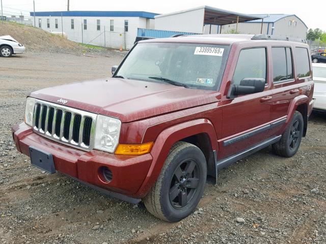 1J8HG48K67C546315 - 2007 JEEP COMMANDER RED photo 2