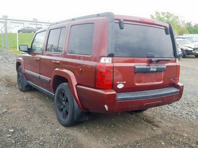 1J8HG48K67C546315 - 2007 JEEP COMMANDER RED photo 3