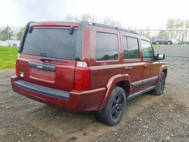 1J8HG48K67C546315 - 2007 JEEP COMMANDER RED photo 4