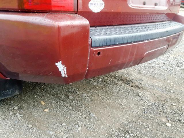 1J8HG48K67C546315 - 2007 JEEP COMMANDER RED photo 9