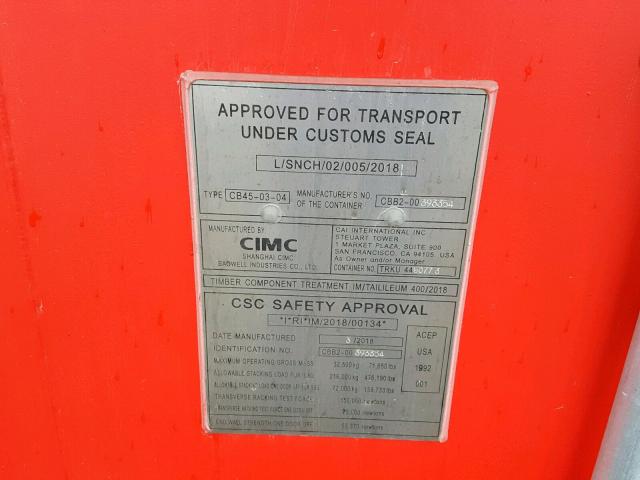 CBB200393354 - 2015 SHIP CONTAINER RED photo 10